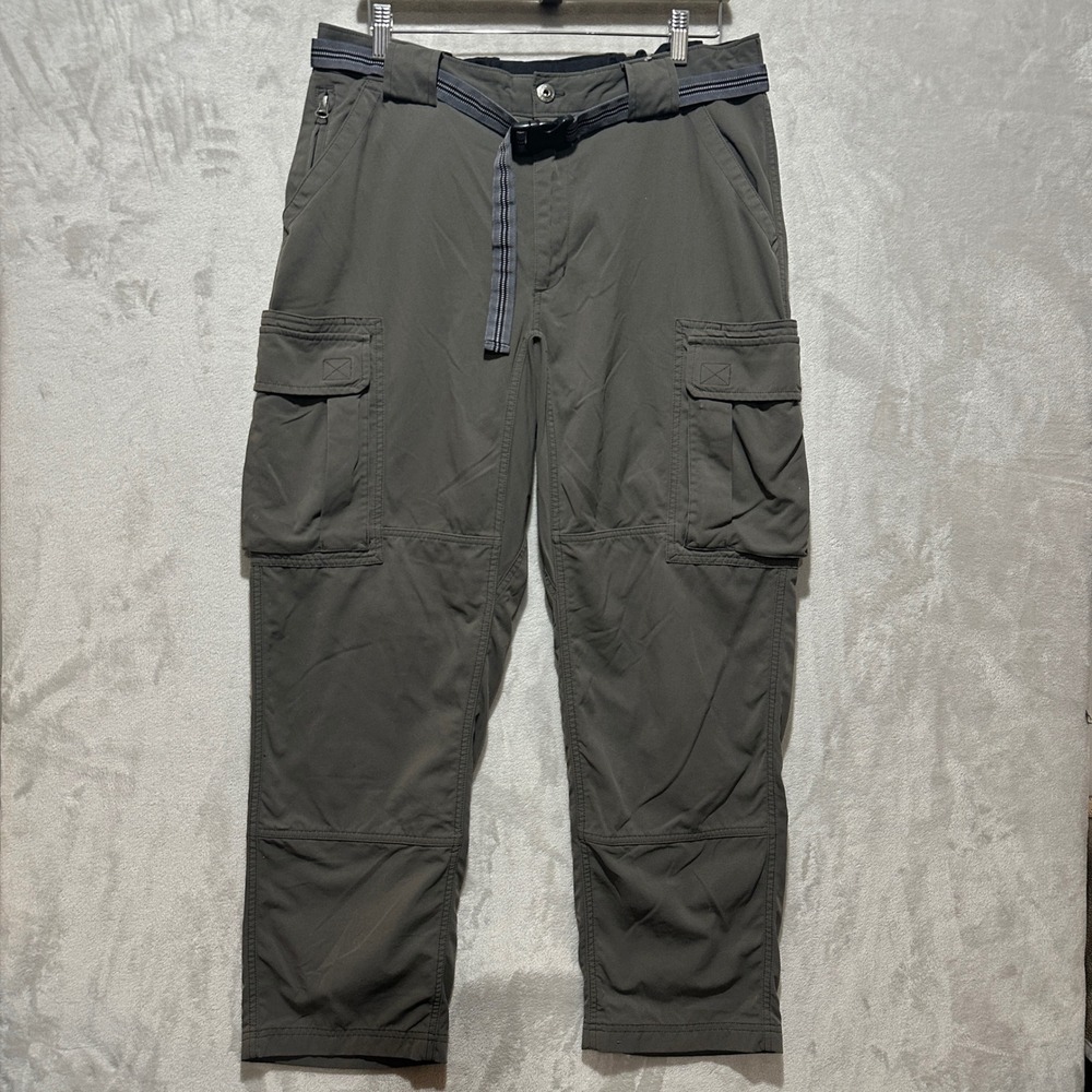 Duluth Trading Co Mens Gray Nylon Cargo Hiking Pants Size L x 30 Belted MGN